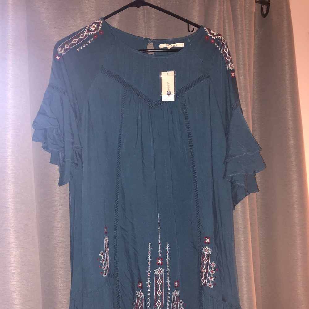 Beautiful boho blue dress.